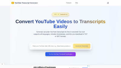YouTube Transcript Generator - AI tool for Accessibility