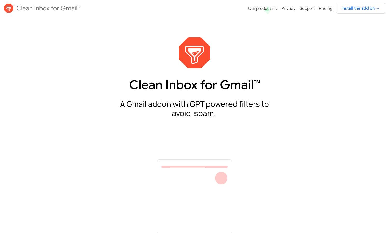 Clean Inbox for Gmail™ Website