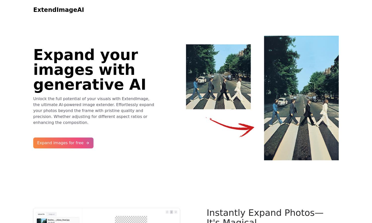 ExtendImageAI Website