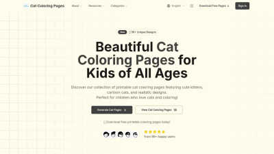 Cat Coloring Pages AI - AI tool for Content Creation