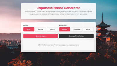 Free Online Japanese Name Generator - AI tool for Content Creation