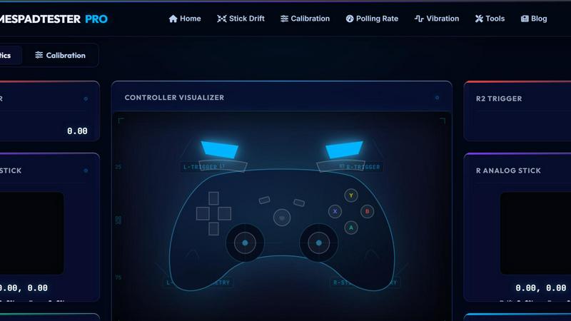 gamespadtesterpro.com application interface and features
