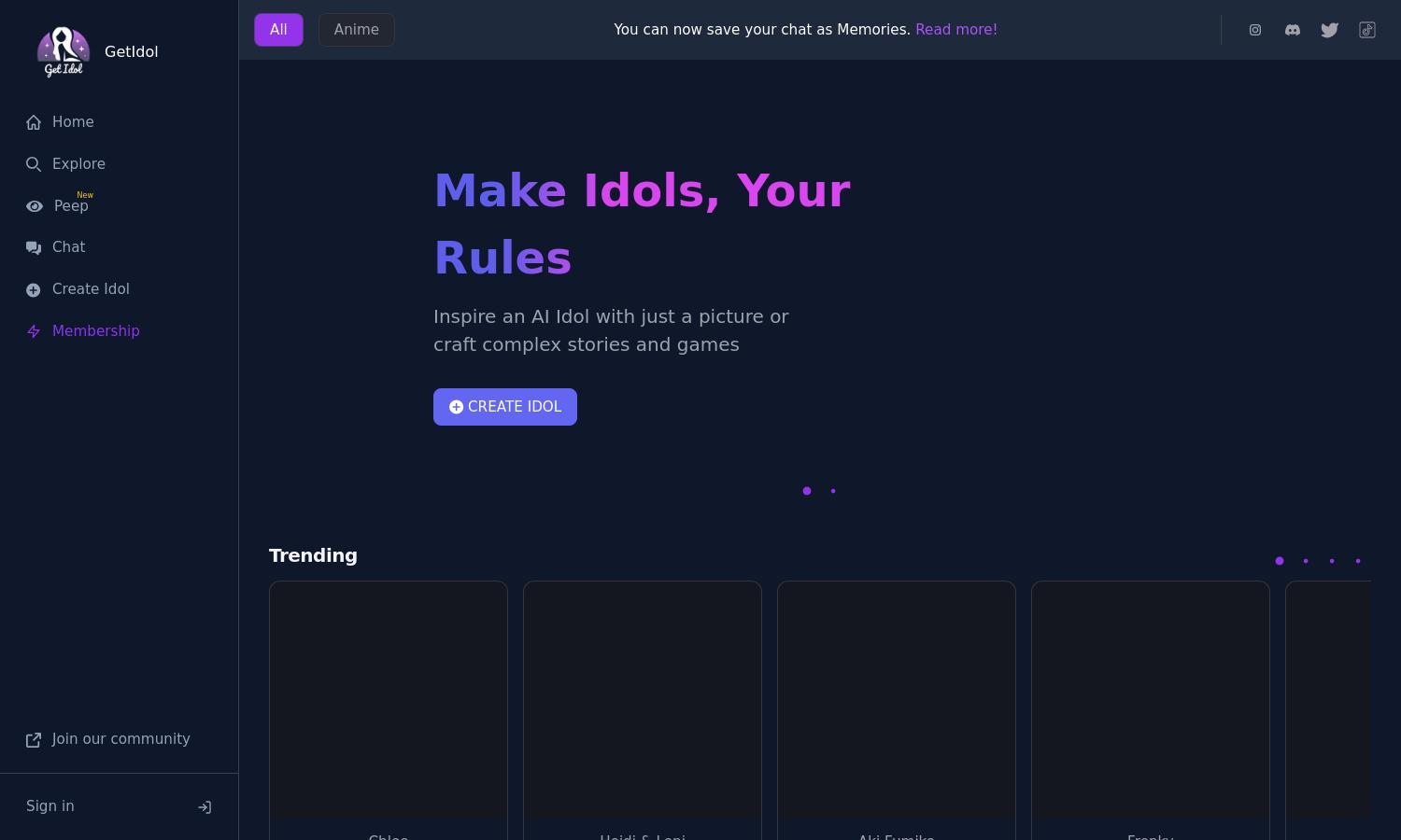 GetIdol Website