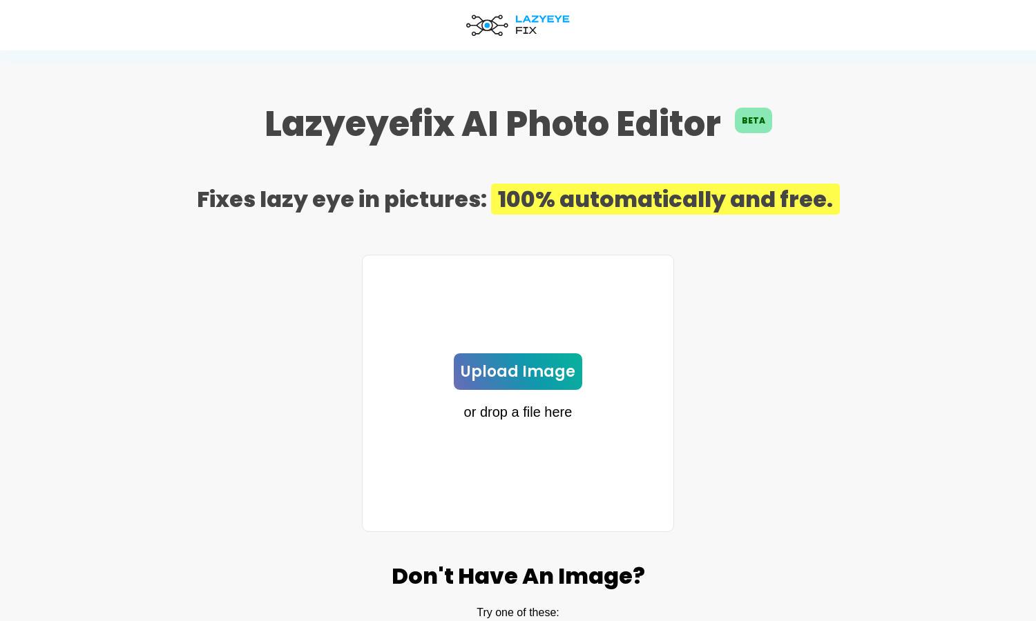 Lazyeyefix Photo Editor Website