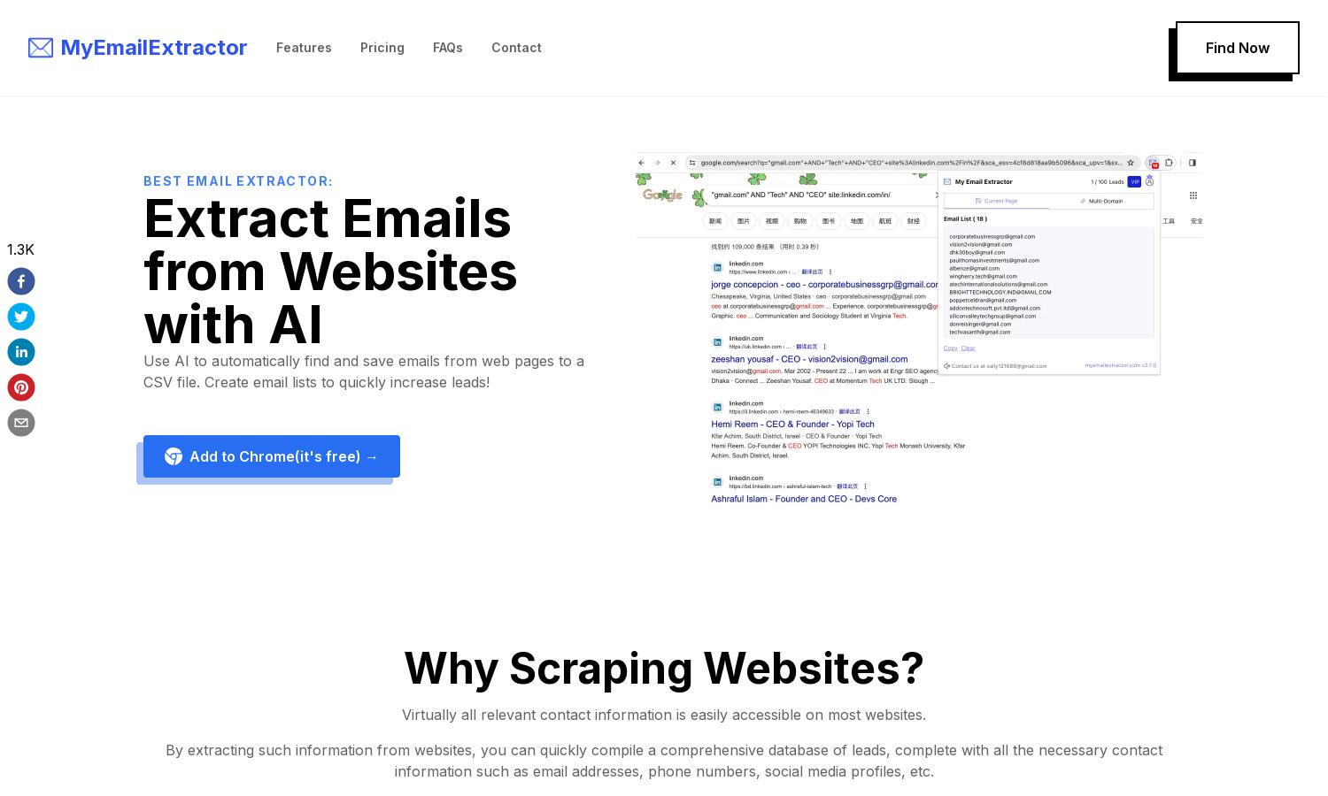 My Email Extractor Website