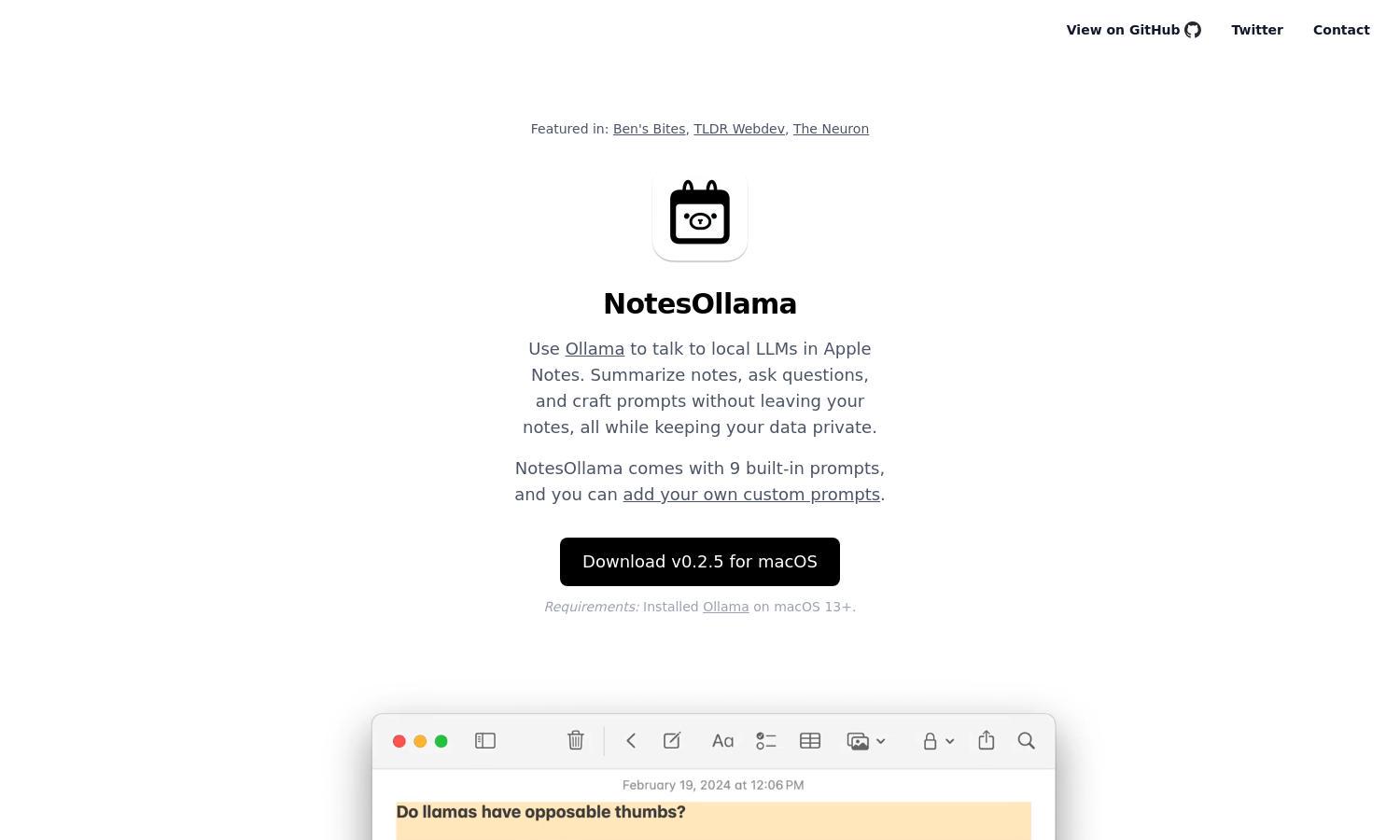 NotesOllama Website