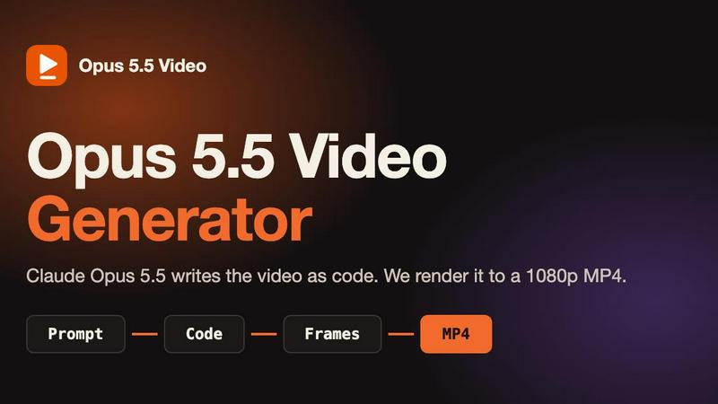 Opus 5.5 Video Generator application interface and features