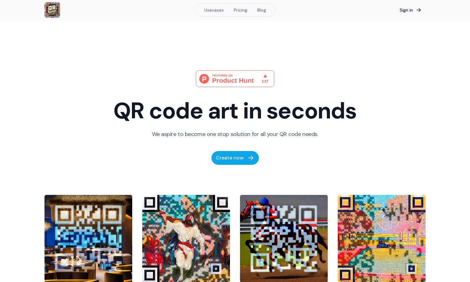 QR Code Artist Website