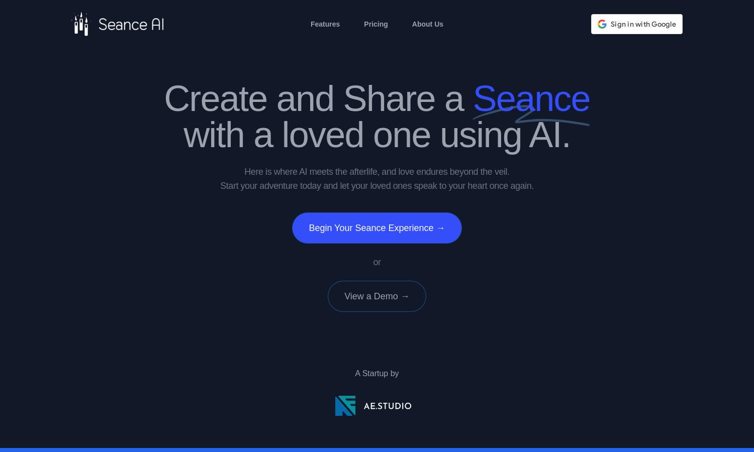 Seance AI Website