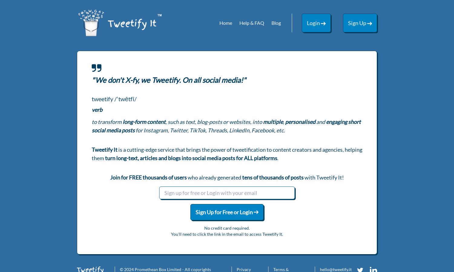 Tweetify It Website