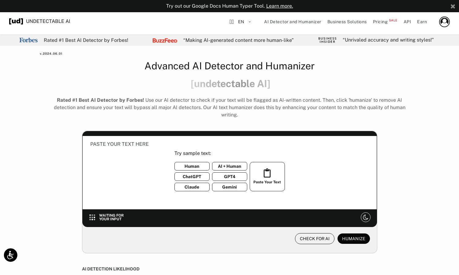 Undetectable AI Website