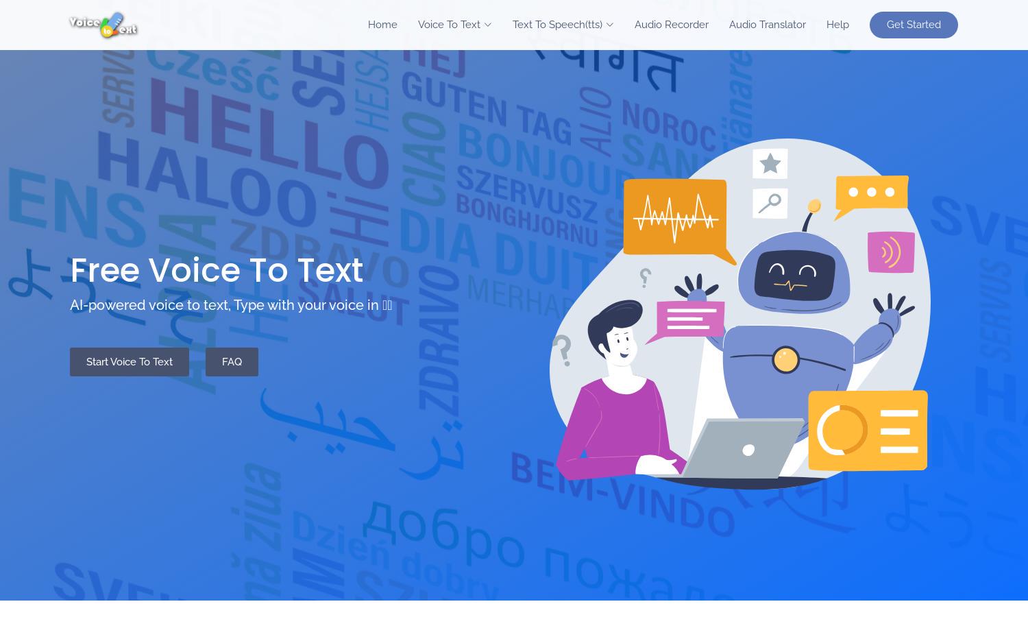 Voice to Text Website