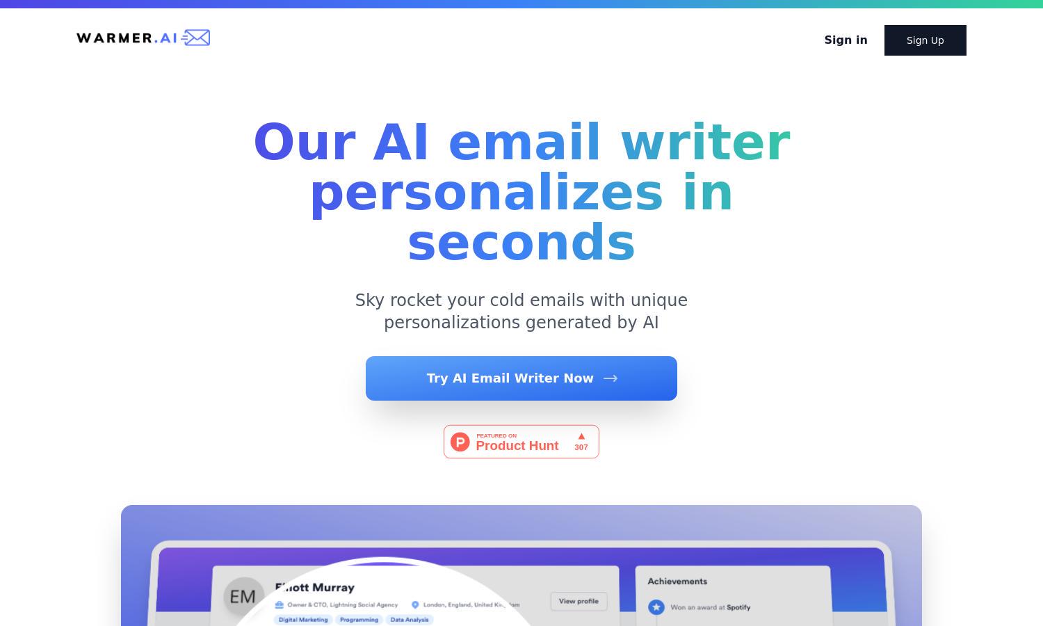 WARMER.ai Website