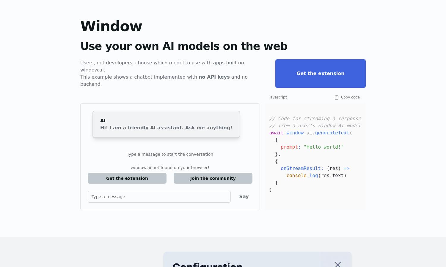 Window AI Website