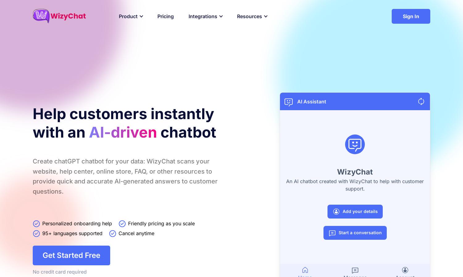 WizyChat Website